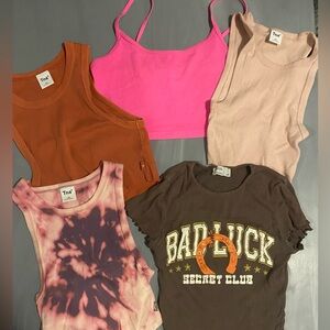 Assorted tna and Bershka tops bundle